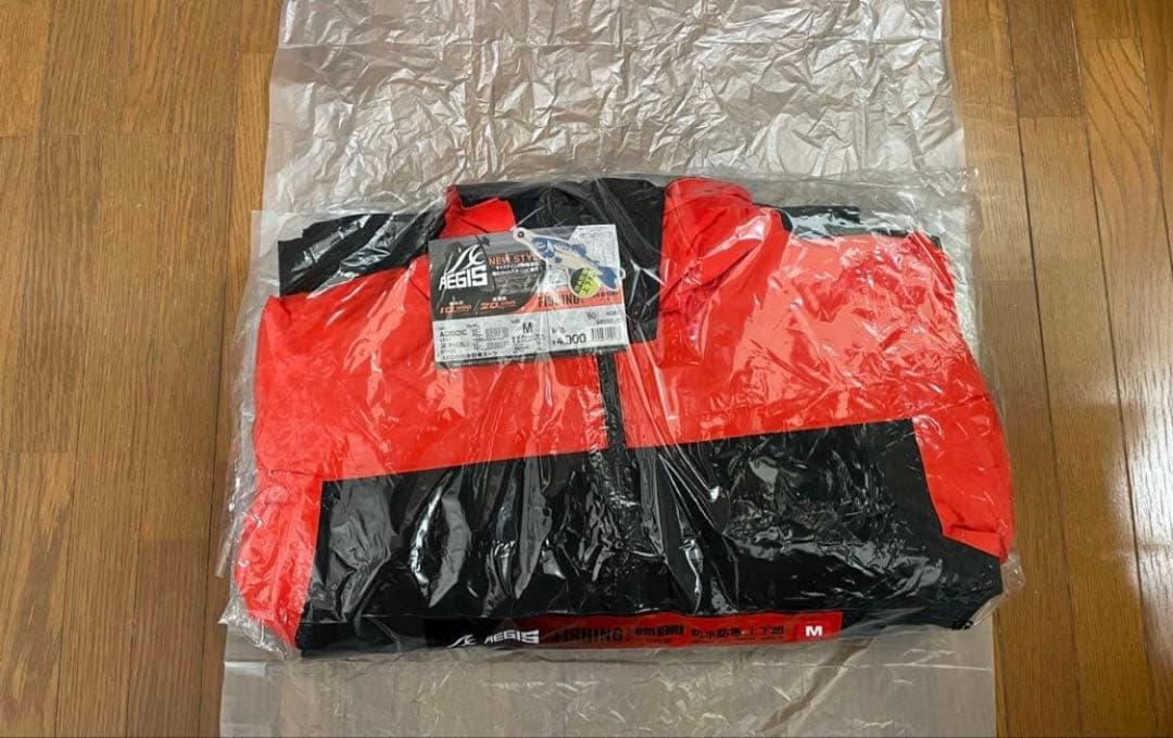 最終値下げ②【新品未開封】Mサイズ オレンジ イージス防水防寒スーツ 上下セット