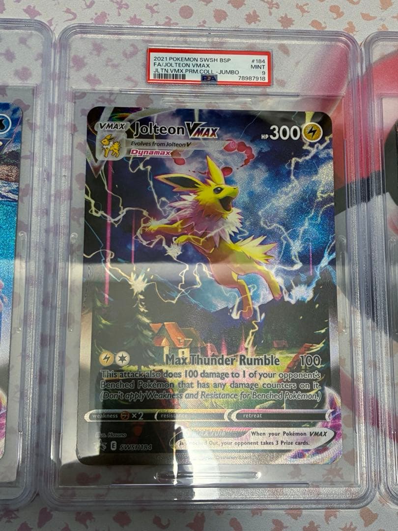 PSA9☆英語版 サンダース★シャワーズ★ブースター☆Vmaxジャンボカード