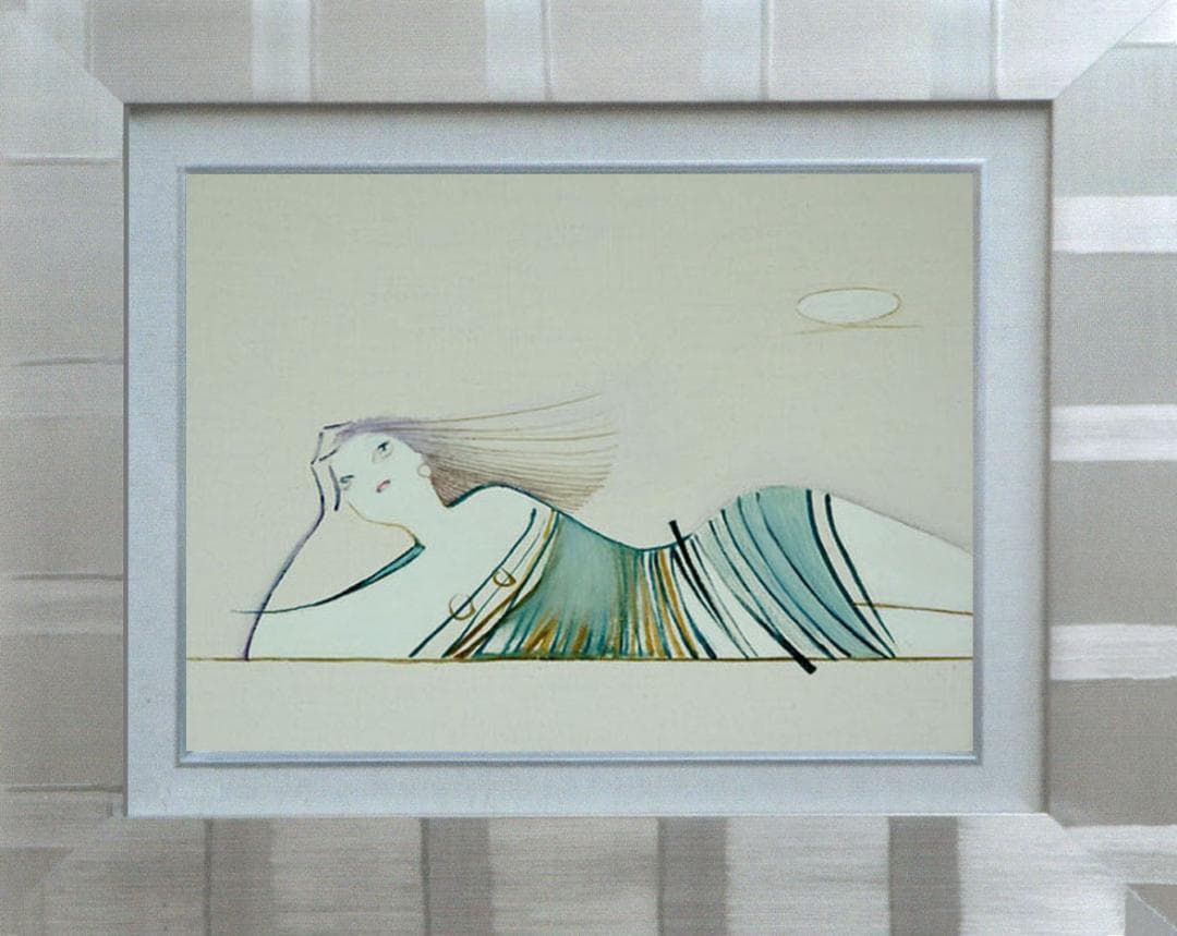 油絵 菅家令子 絵 絵画 インテリア 額付(白) F3-041114 人物 女性