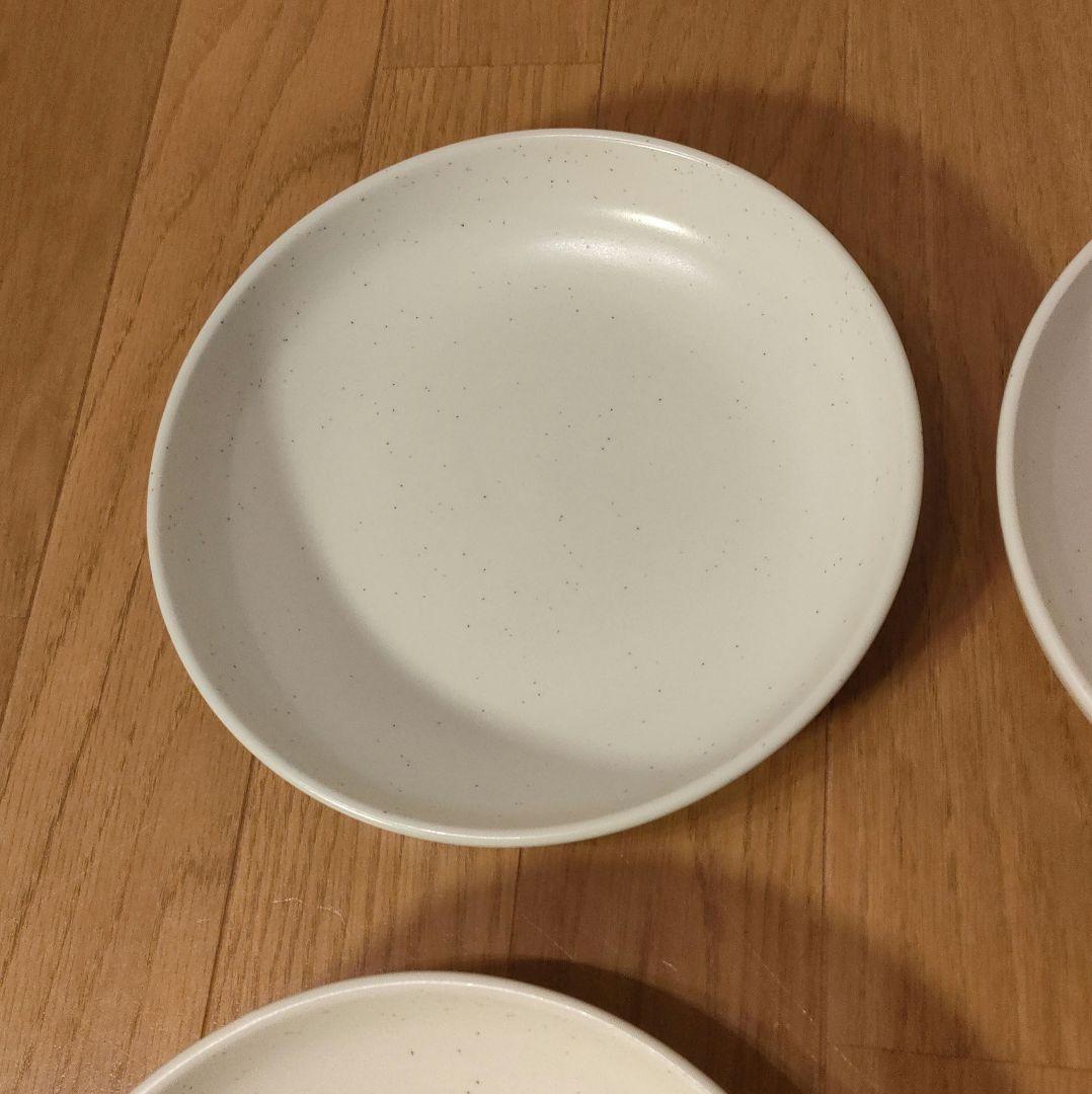 陶器 深皿 4枚セット 約20cm 白粉引（黒い斑点） ④