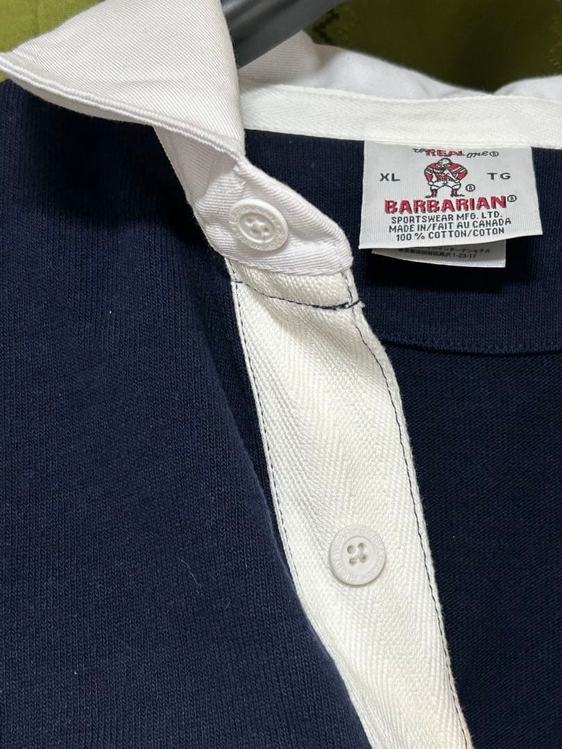 BARBARIAN ネイビー ラガーシャツ XL