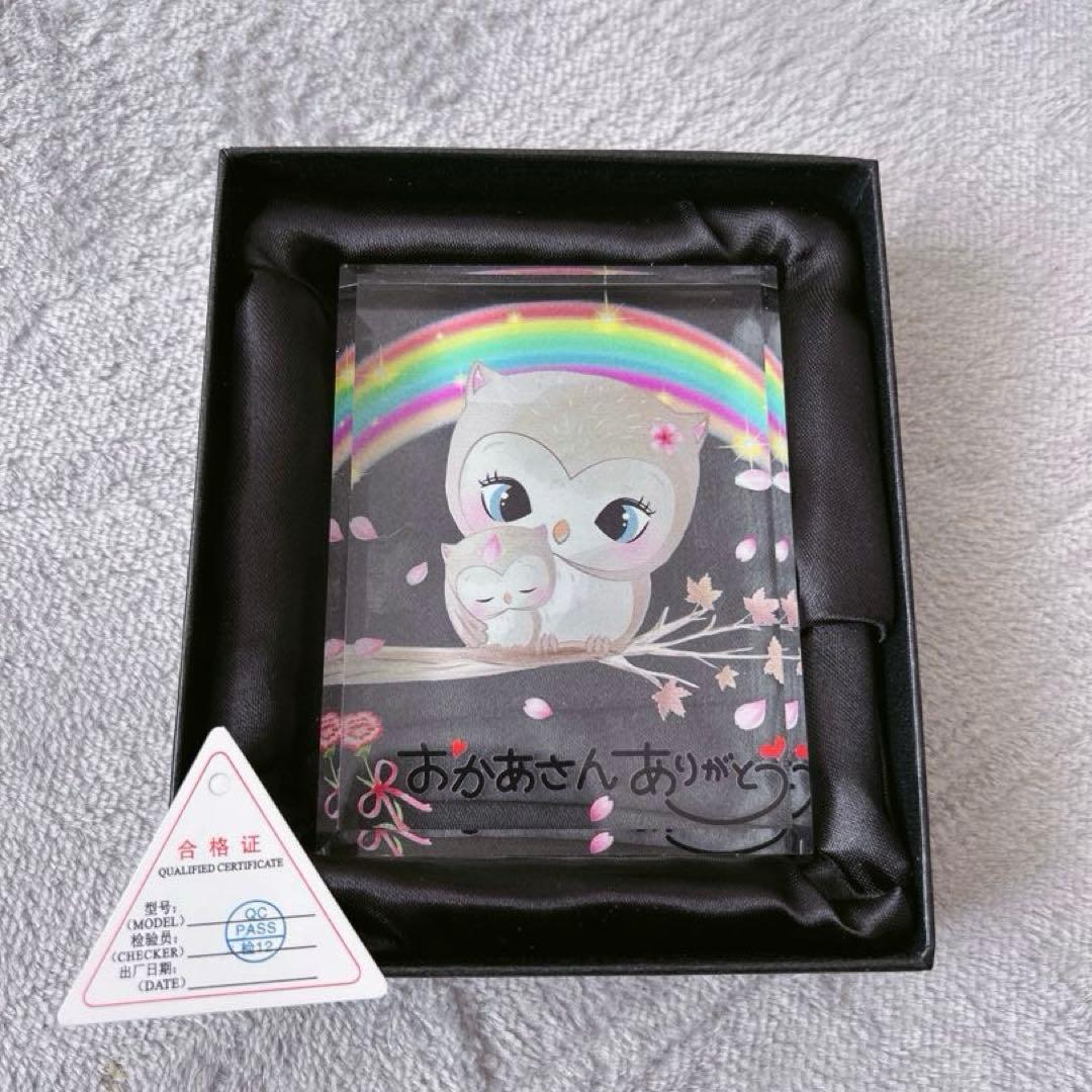 母親 誕生日 プレゼント お母さん 母の日 ギフト フクロウ ガラス 置物