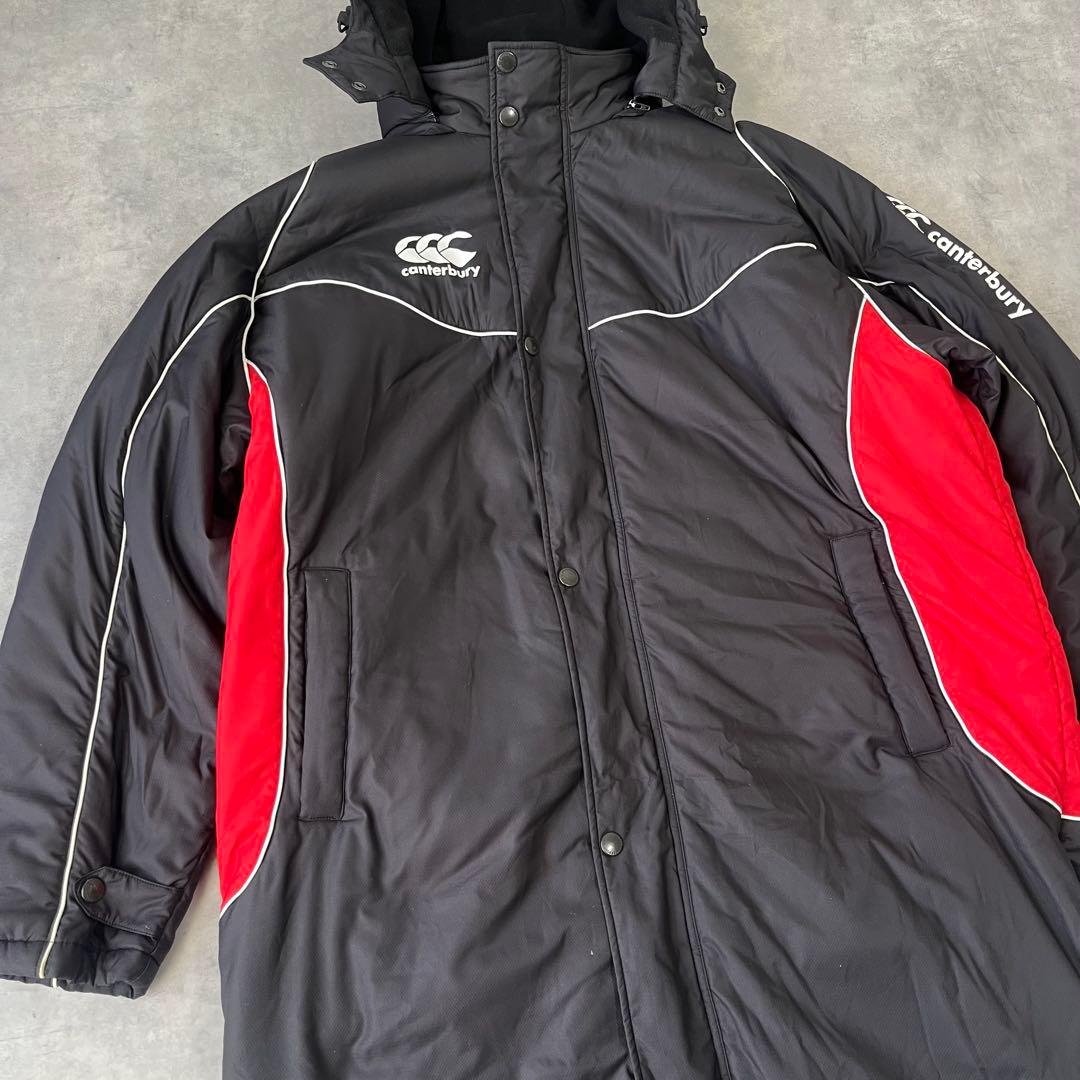 【美品】Canterbury 中綿ベンチコート3XL フード着脱可　スポーツ観戦