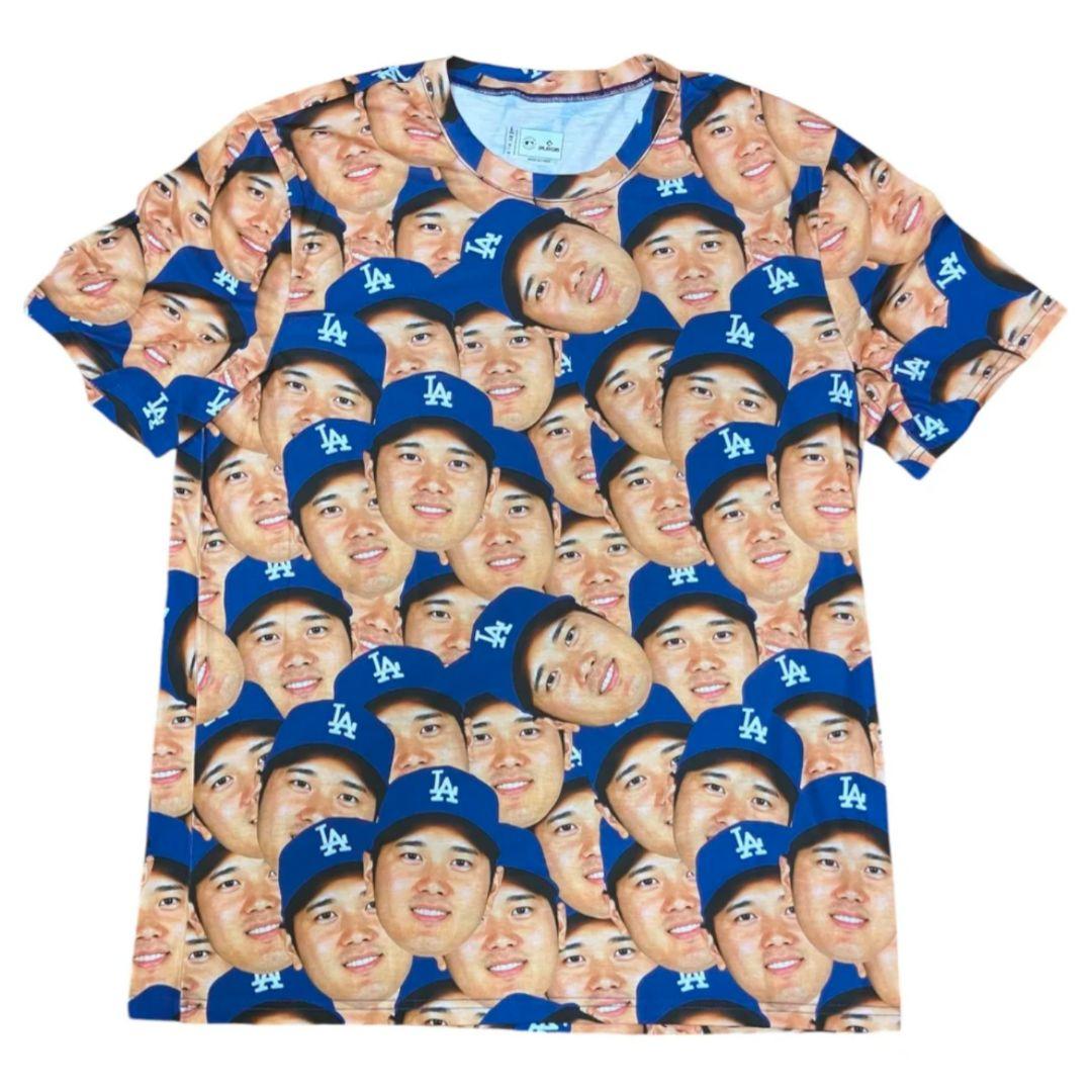 【XLサイズ】未使用☆LA 大谷翔平 顔Tシャツ MLB ロサンゼルスドジャース