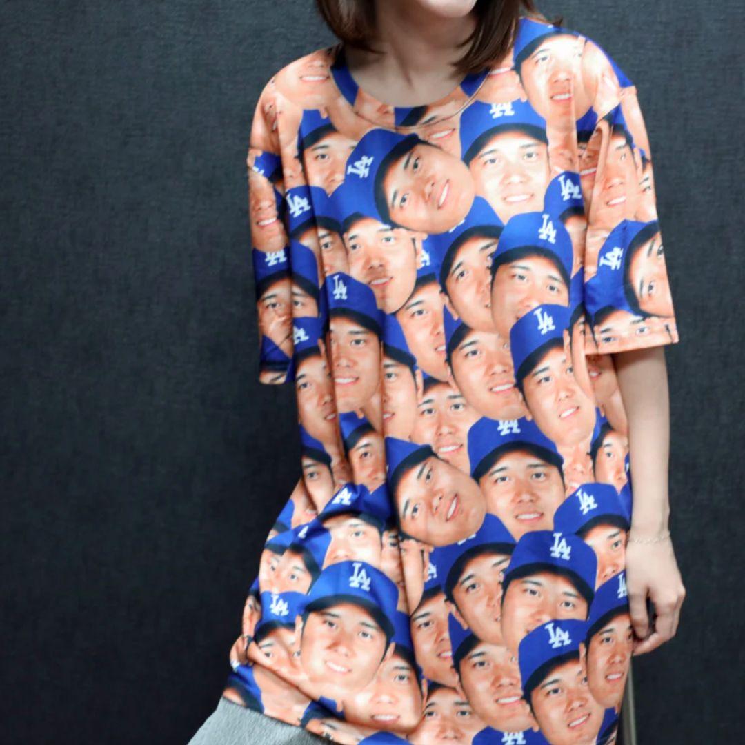 【XLサイズ】未使用☆LA 大谷翔平 顔Tシャツ MLB ロサンゼルスドジャース