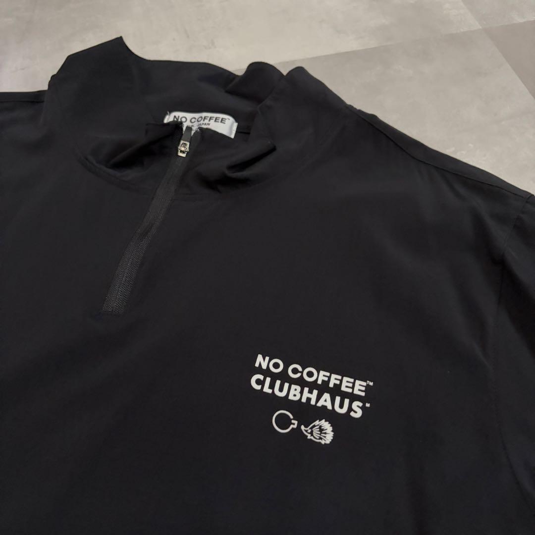 NO COFFEE CLUBHAUS ブラックハーフジップシャツ