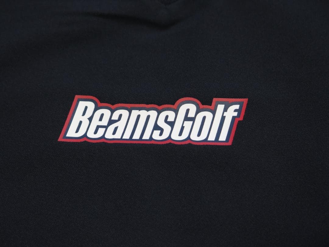 ⓁBEAMS GOLF ビームスゴルフ 襟付きVネックプルオーバーNAVY