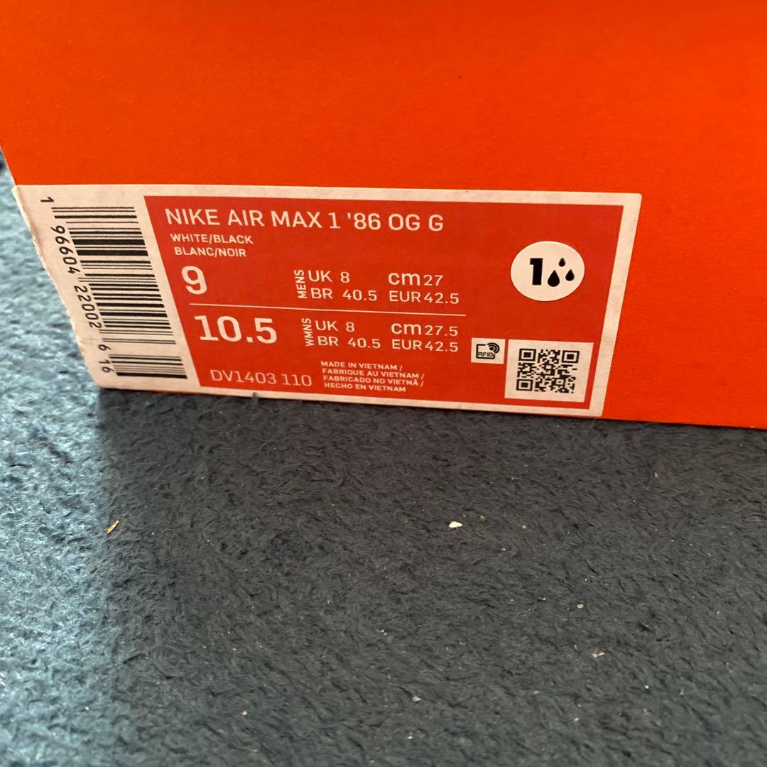 新品、タグ付き　NIKE エアマックス 1 '86 OG G