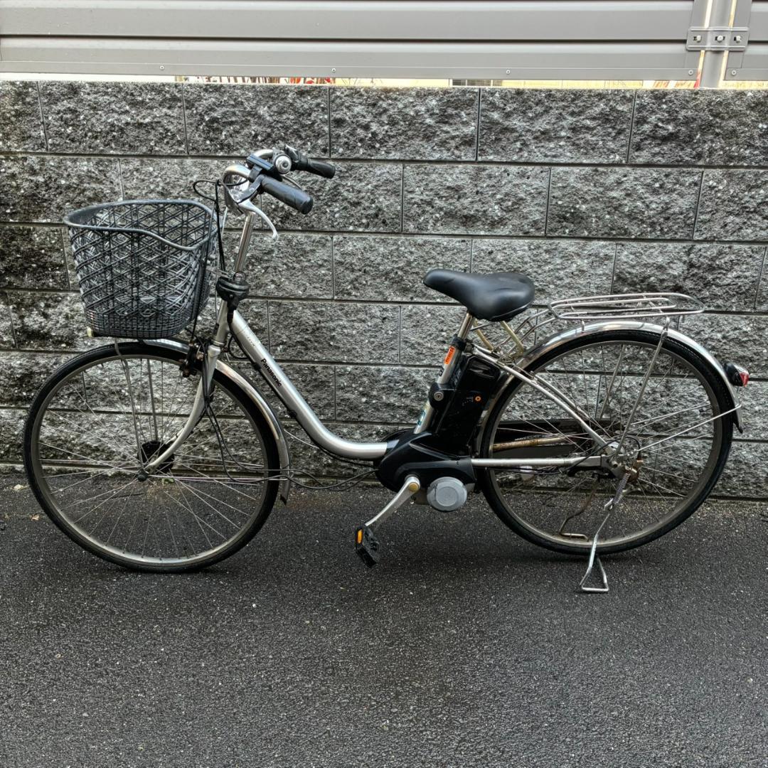 引き取り限定】パナソニック ビビ DX 電動アシスト自転車 充電器付き シルバー