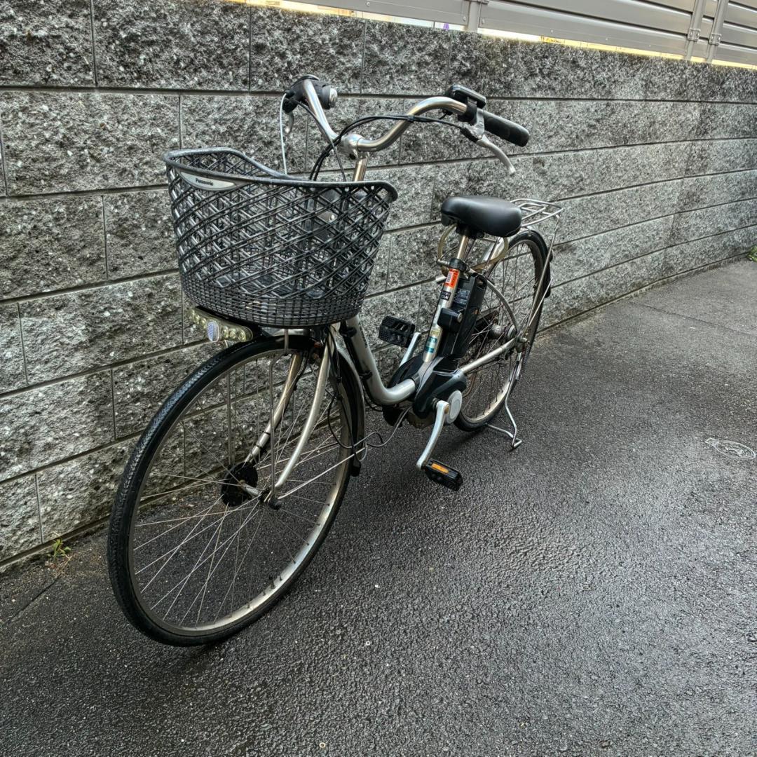 引き取り限定】パナソニック ビビ DX 電動アシスト自転車 充電器付き シルバー