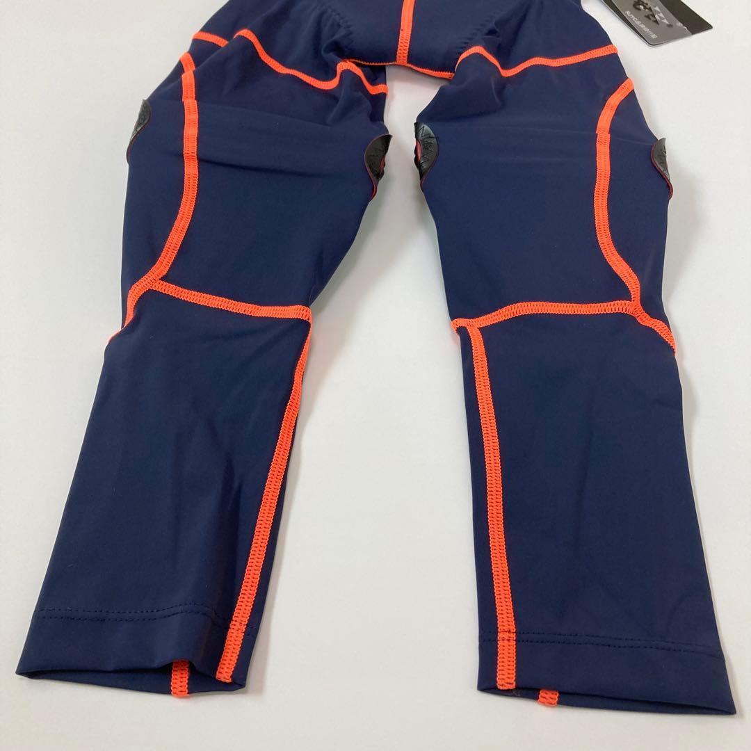 【新品】サイクルパンツ Mサイズ ネイビー×オレンジ ランバイク ストライダー