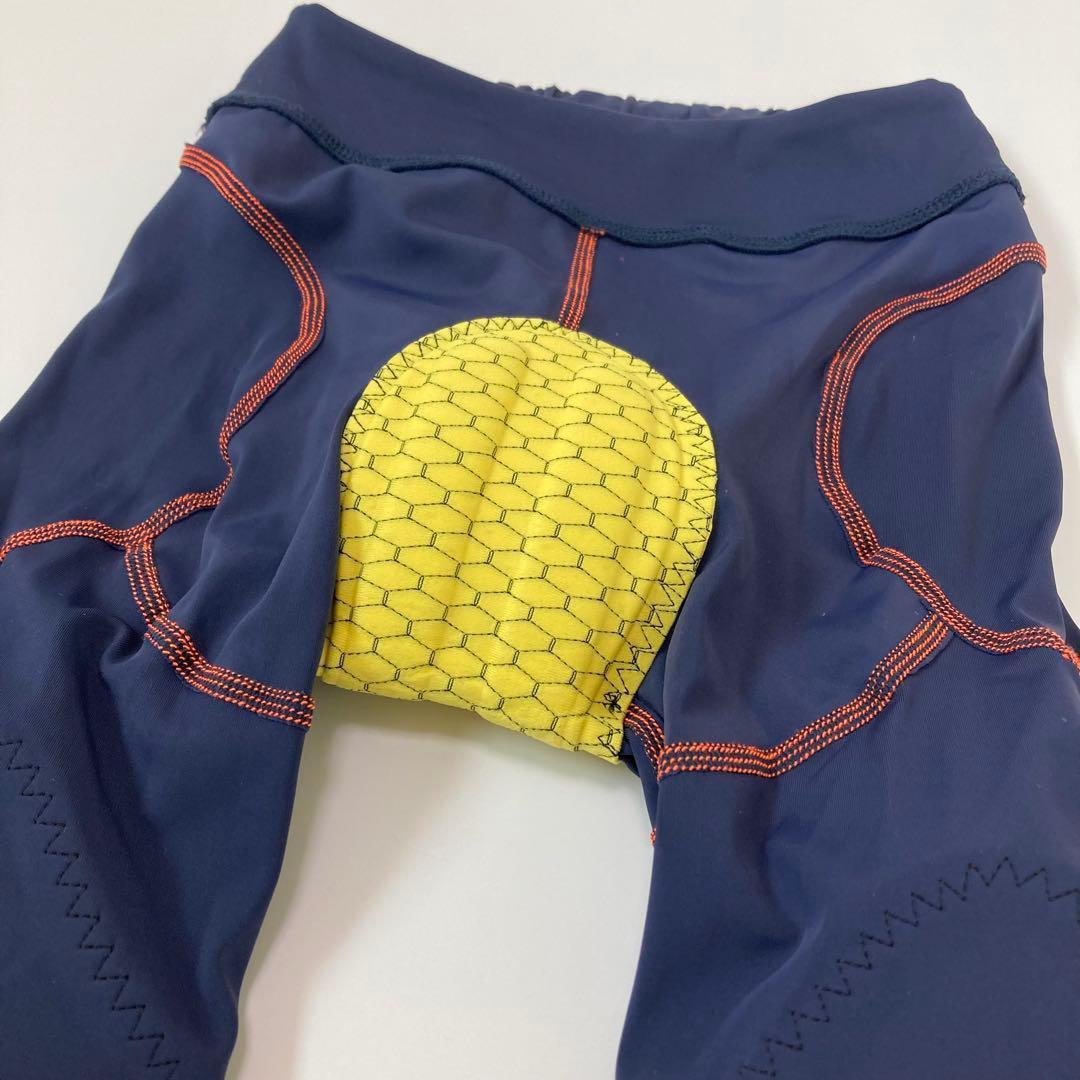 【新品】サイクルパンツ Mサイズ ネイビー×オレンジ ランバイク ストライダー