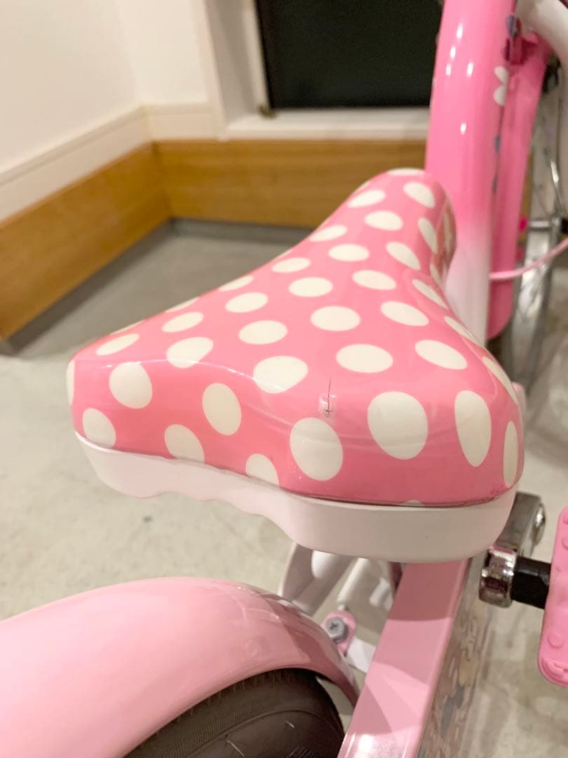 子供用自転車 16インチ ピンク　アイデス社　ミニーマウス・ポルカドット