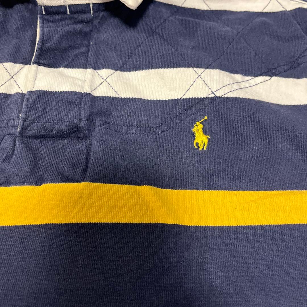 90S Ralph Lauren ラガーシャツ ネイビー/ホワイト/イエロー