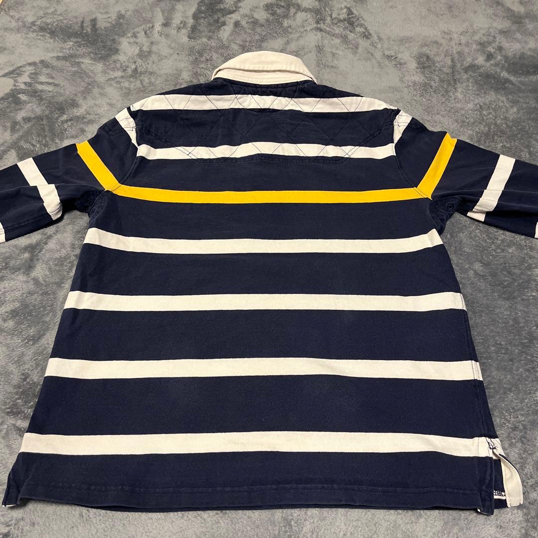 90S Ralph Lauren ラガーシャツ ネイビー/ホワイト/イエロー