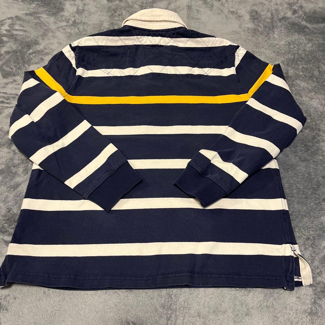 90S Ralph Lauren ラガーシャツ ネイビー/ホワイト/イエロー