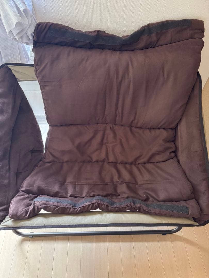 美品 クオルツ Quaiz メッシュ ソファ 折りたたみ式 茶色 ブラウン