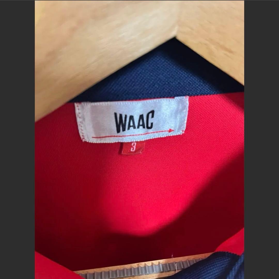 WAAC レッド 長袖ポロシャツ