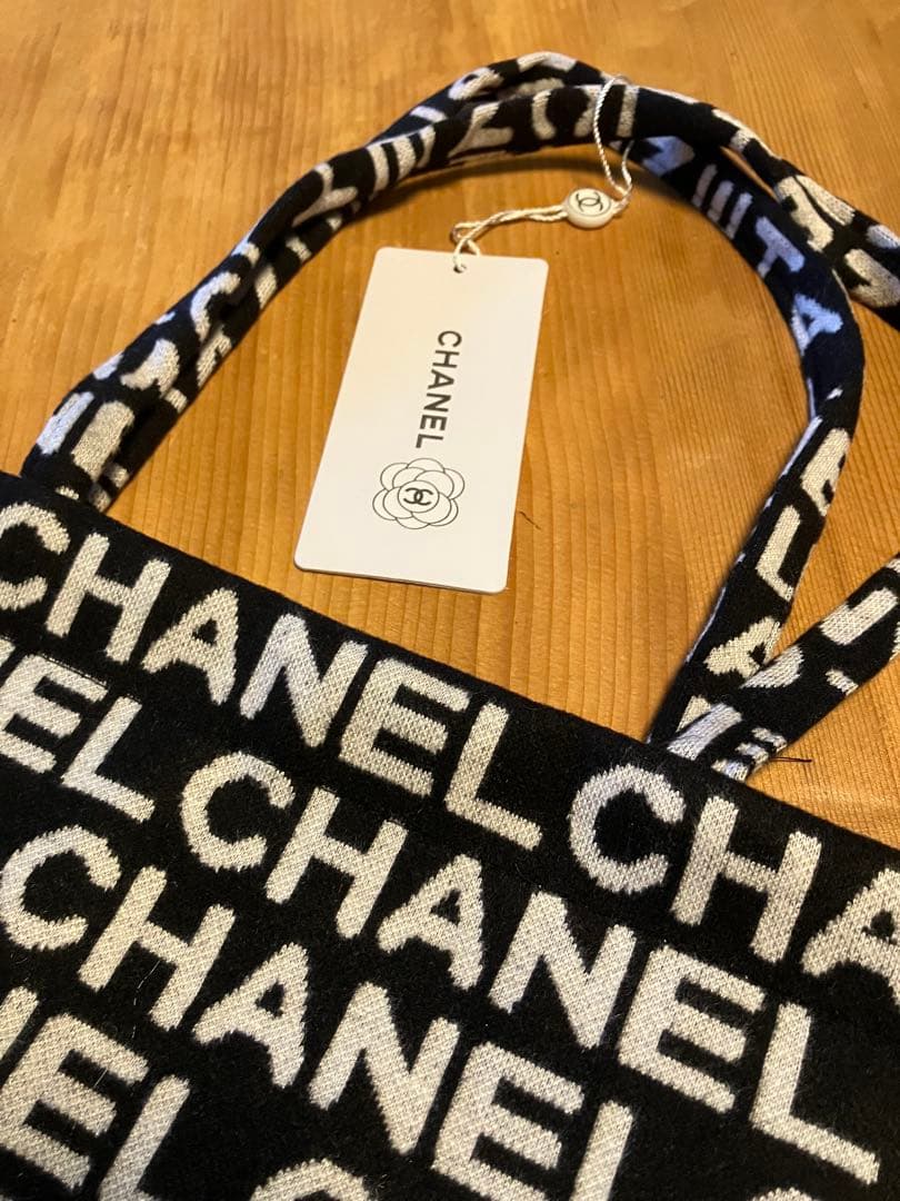 【非売品】CHANEL シャネル ロゴプリント トートバッグ ニット