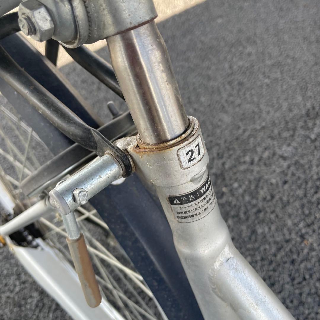 【都内/千葉引取】街乗り用自転車 27インチ カゴ/鍵/オートライト/3段変速付