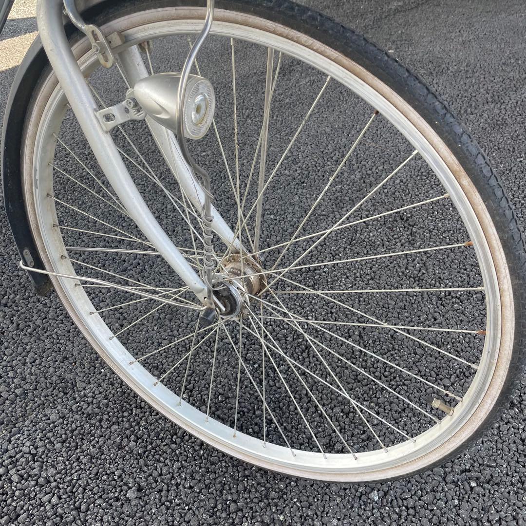 【都内/千葉引取】街乗り用自転車 27インチ カゴ/鍵/オートライト/3段変速付