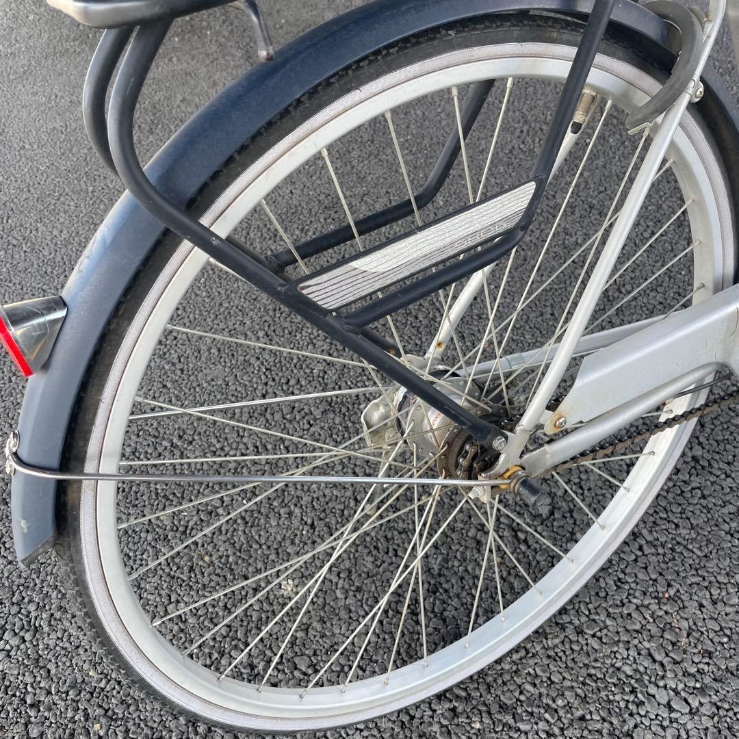 【都内/千葉引取】街乗り用自転車 27インチ カゴ/鍵/オートライト/3段変速付