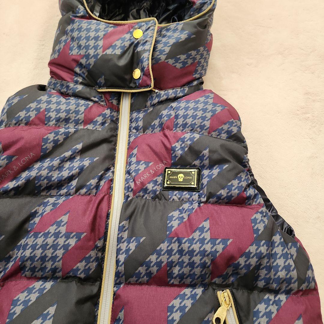 【美品】MARK&LONA ダウンベスト フード付 ゴルフ レディース