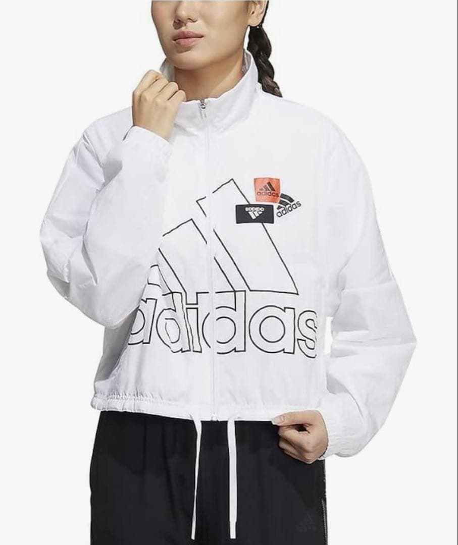 新品未使用/adidas/クロップドジャケット/ホワイト/XL/ナイロン