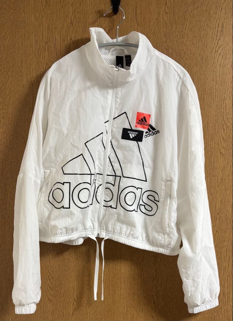 新品未使用/adidas/クロップドジャケット/ホワイト/XL/ナイロン