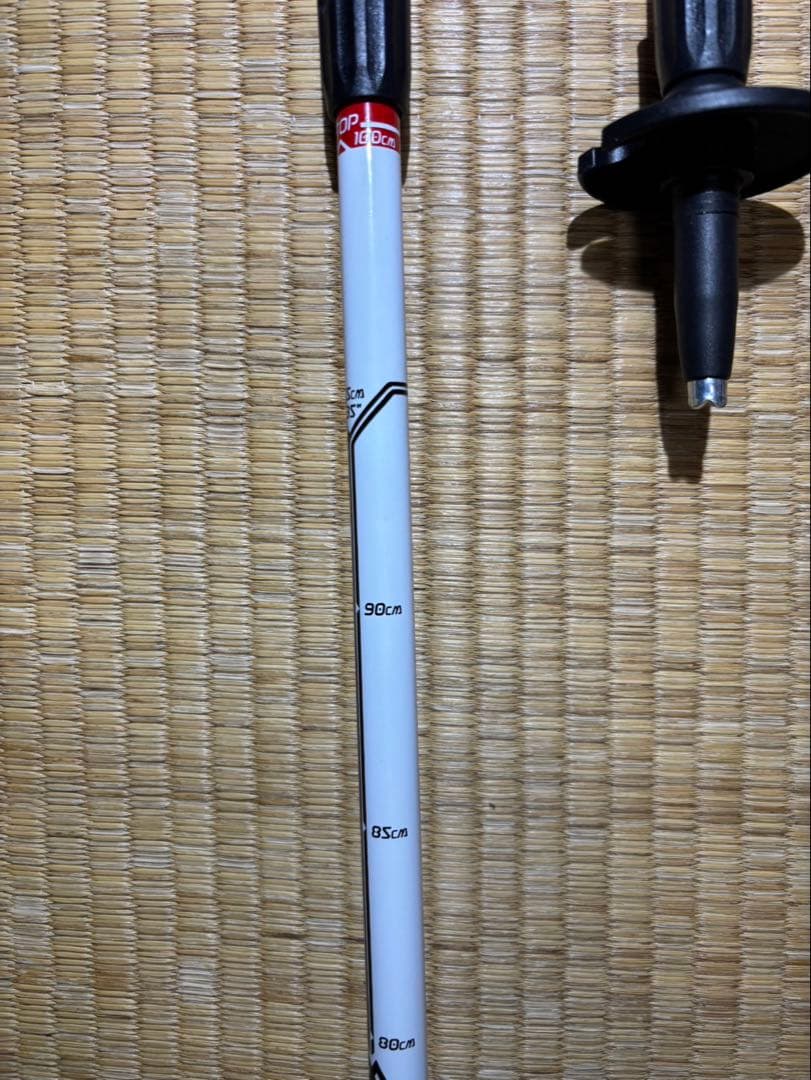 エランスキー板 130cmピンク/青 + スキー用伸縮ポール 80〜100cm