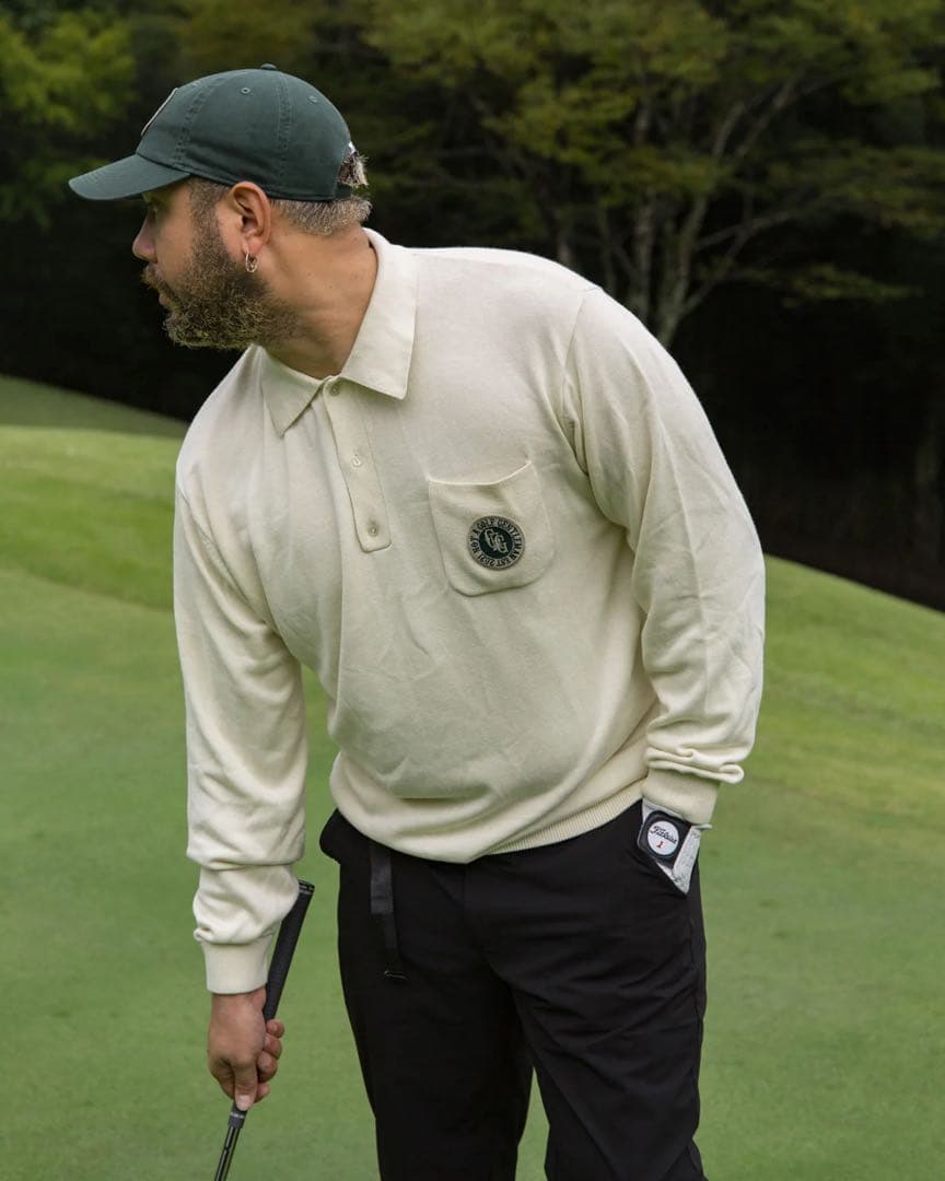 Captains Helm Golf JACQUARD LS POLO Lサイズ