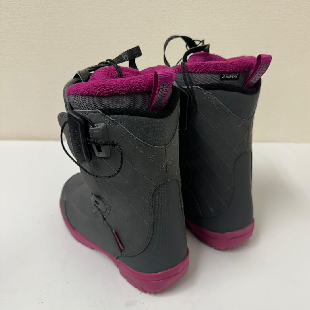 SALOMON スノーボードブーツ グレー/ピンク　22.5cm