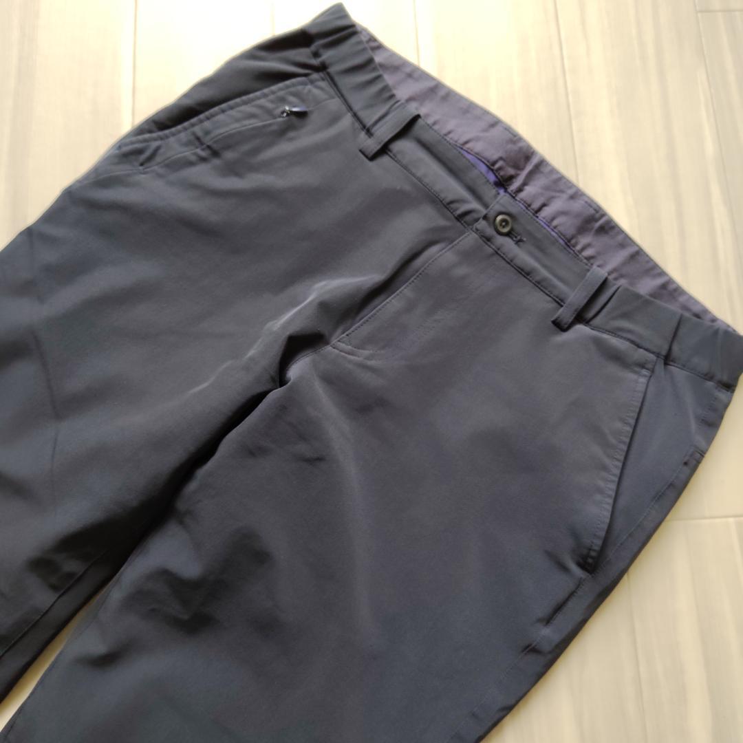 ビームスゴルフ パープルレーベル 裏地付き ストレッチパンツ ネイビー 48