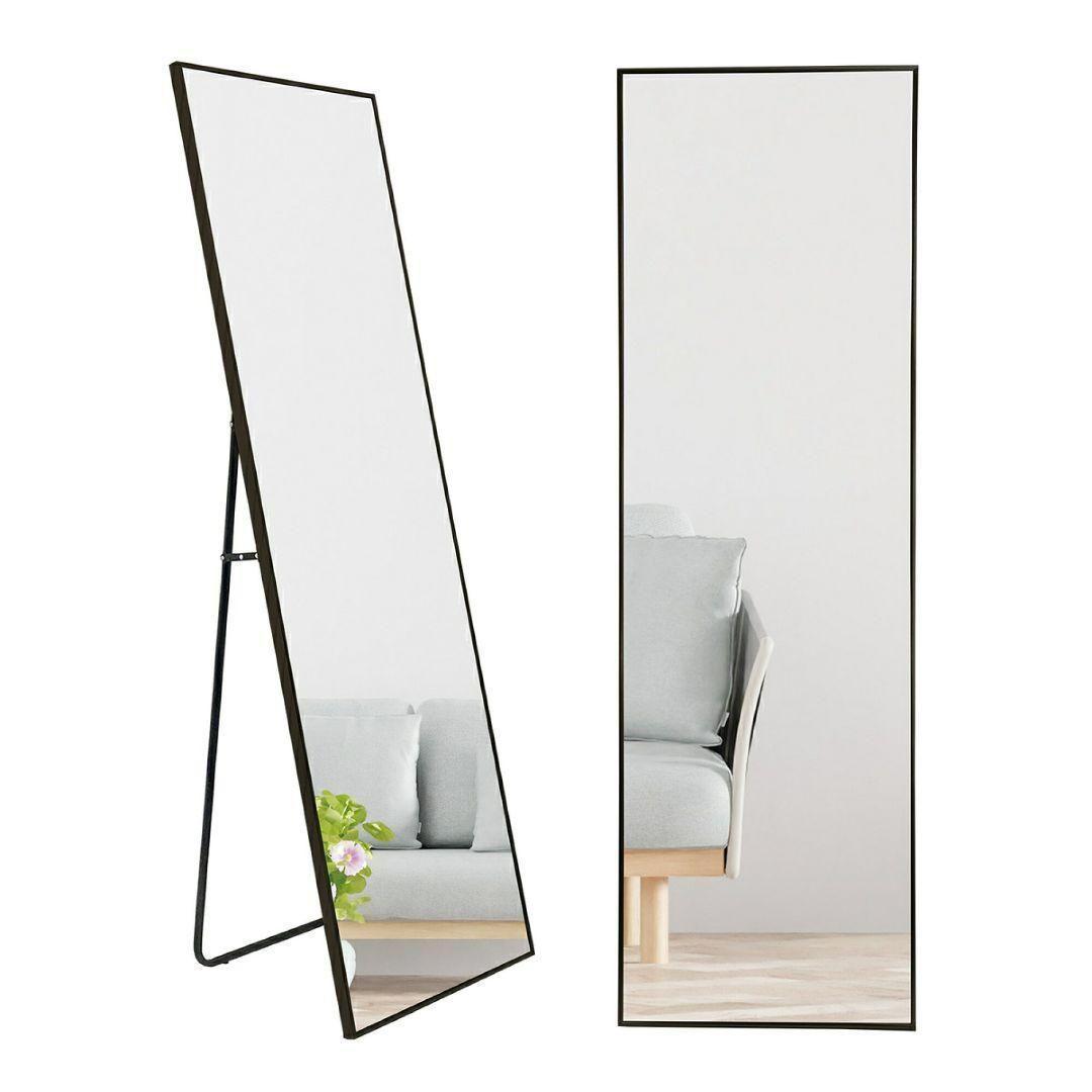 スタンド ミラー 全身鏡 160cmx50cm シルバー 1425