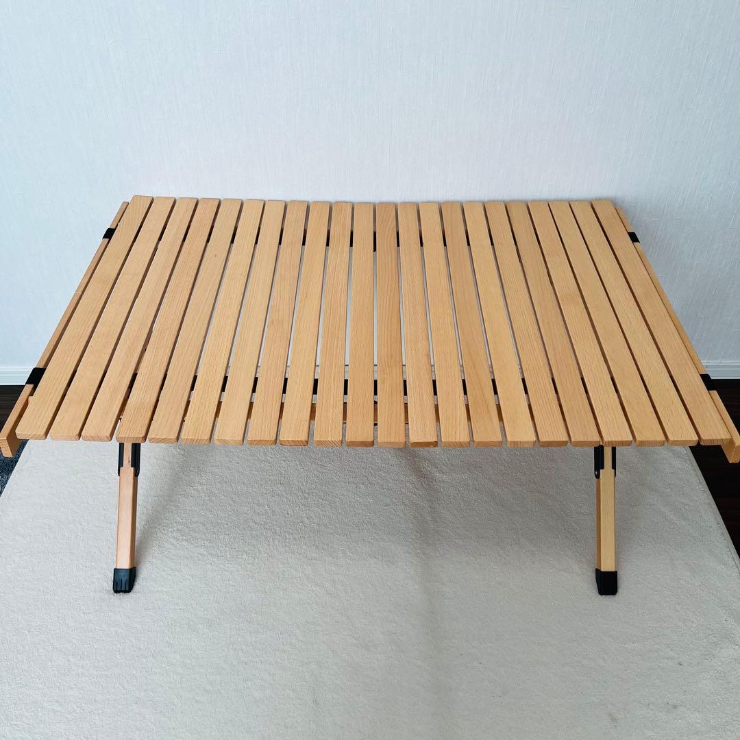 新品 WIZ'A ウィザ 木製ロールテーブル 天然木 収納バッグ有り アウトドア