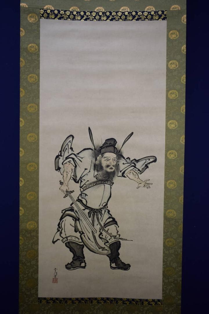 複製/狩野常信/鍾馗図/工芸/布袋屋掛軸HH-955
