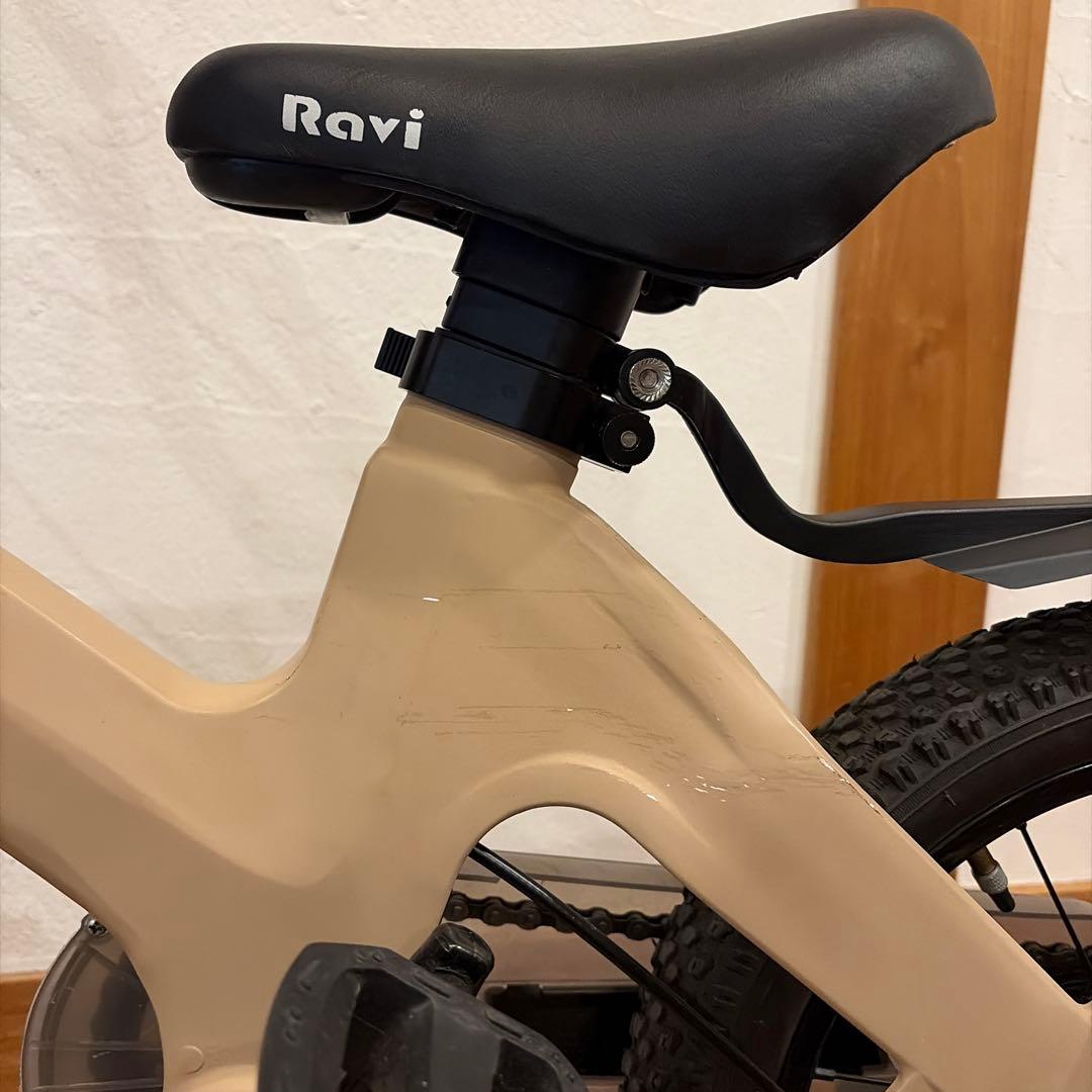 Ravi キッズ自転車 14インチ ベージュ 補助輪付きEizer 軽量