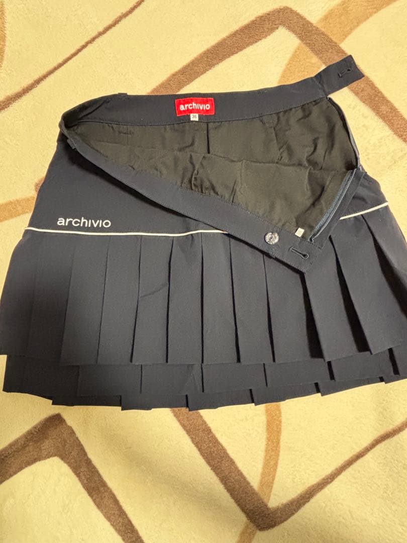 archivio 2段プリーツ撥水スカート NAVY