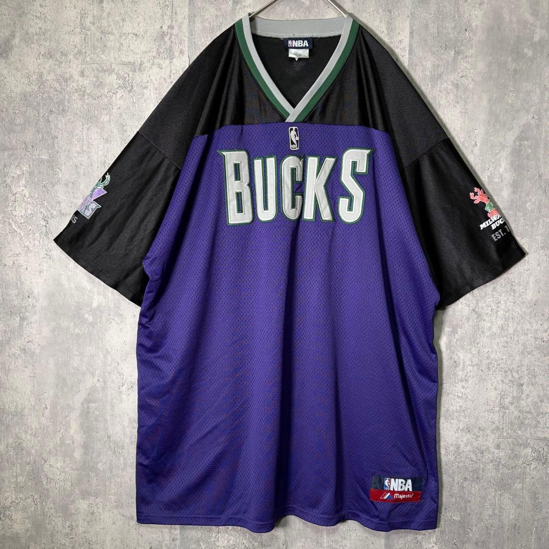 希少 NBA バックス ウォームアップ シューティングシャツ メッシュ