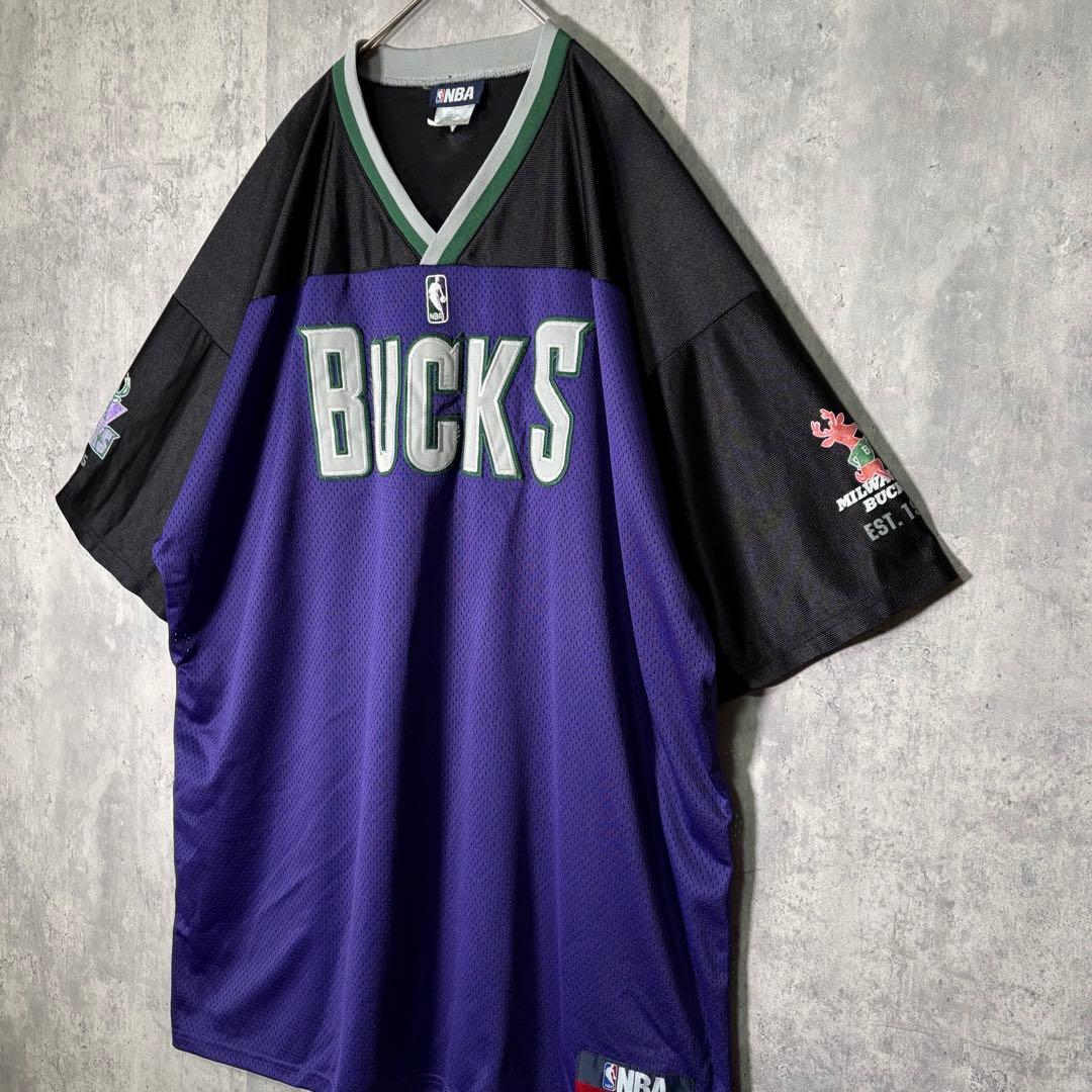 希少 NBA バックス ウォームアップ シューティングシャツ メッシュ