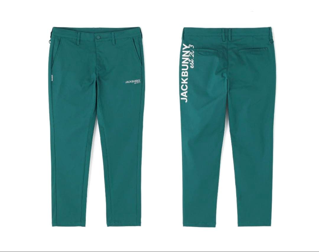 新品 パーリーゲイツ ジャックバニー ストレッチツイルロングパンツ(4)M/緑