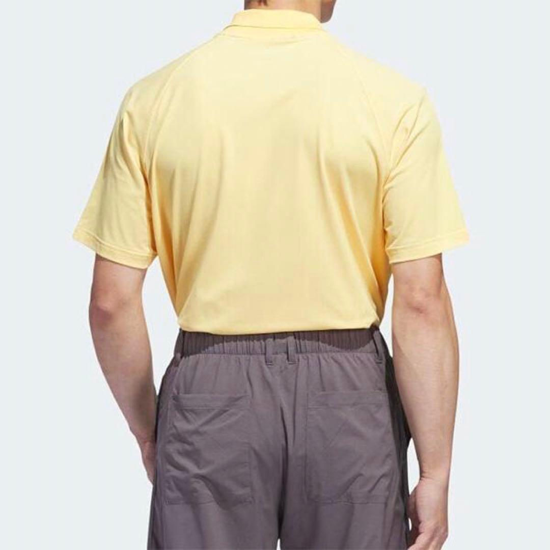 【adidas GOLF/アディダス】Vネック ツイストニット半袖シャツ・L黄色