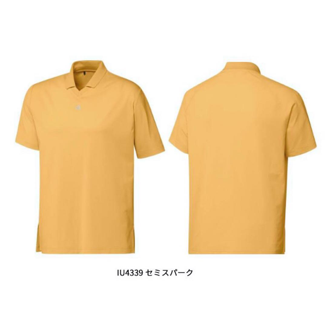【adidas GOLF/アディダス】Vネック ツイストニット半袖シャツ・L黄色