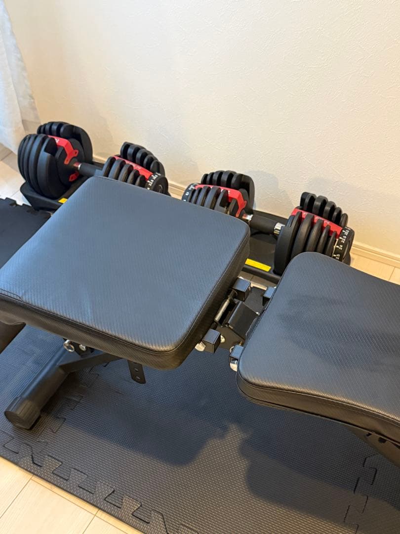 【直接引渡し限定】TOP FILM可変式ダンベル 24kg+ベンチ+マット3点組