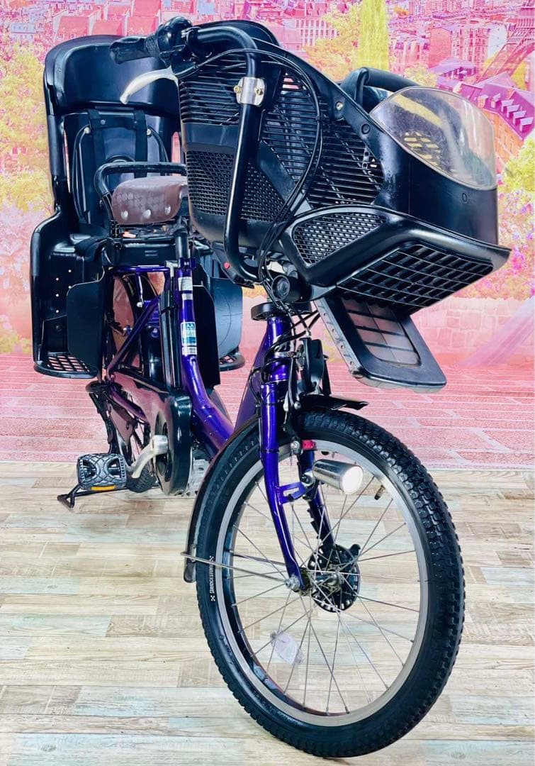 K2304 電動自転車ブリヂストン子供乗せ 20インチ パープル 8.9Ah