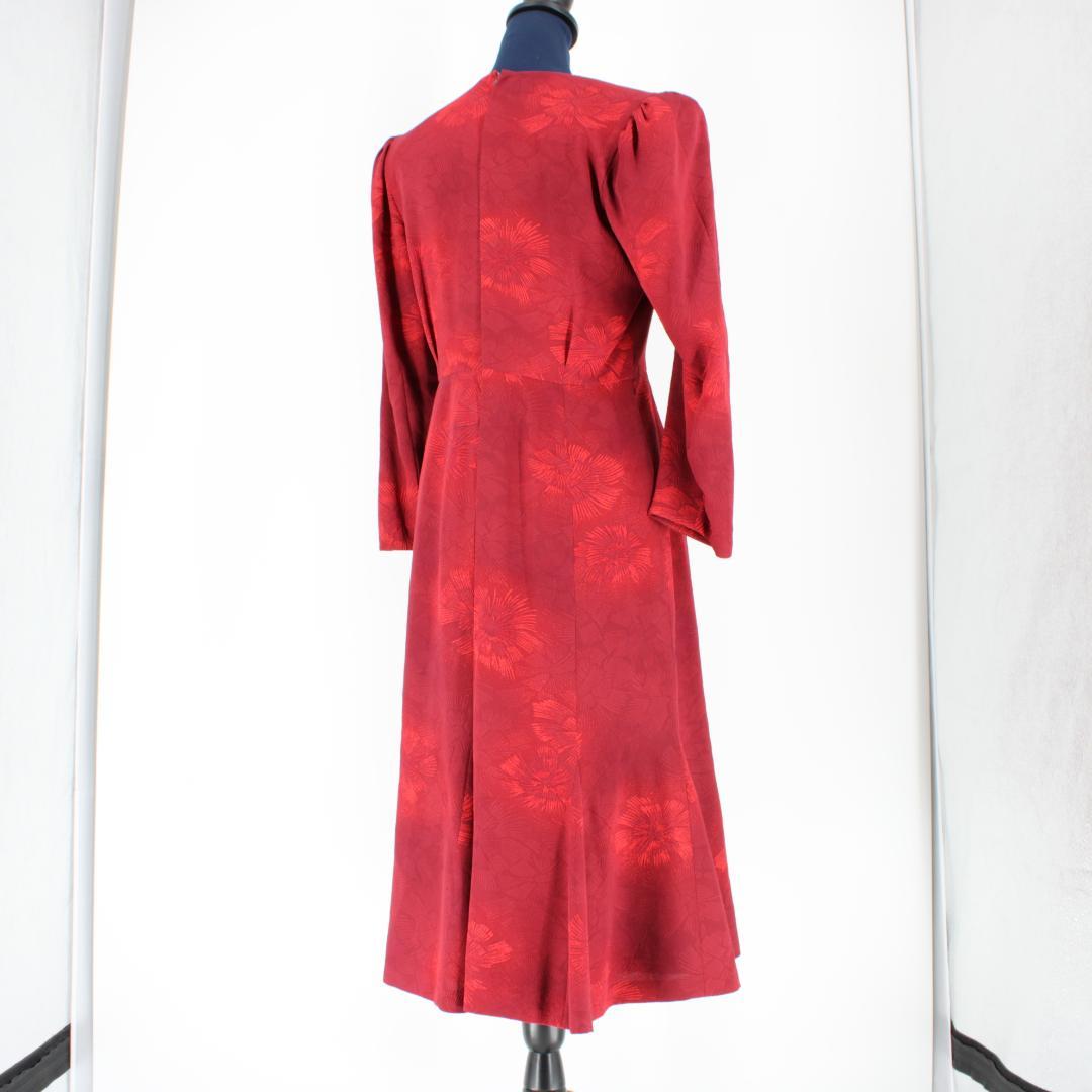 【美品 社交ダンス衣装】ワンピース ドレス 赤 朱色 ボルドー シンプル シック