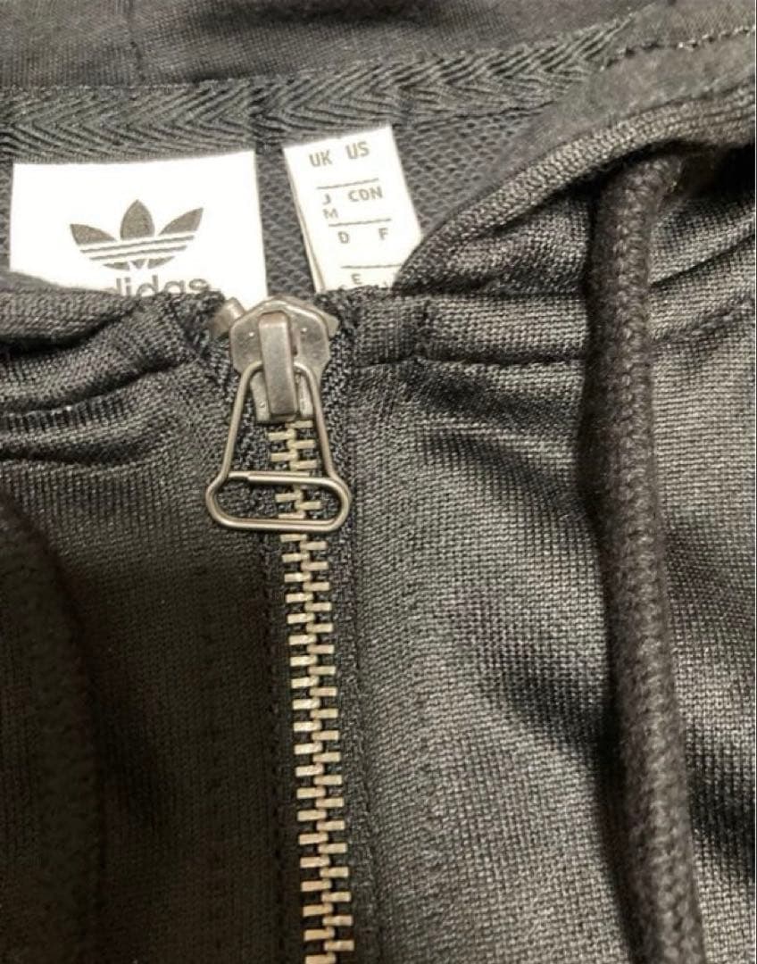 アディダス　レース　ライン ジップアップ フーディ　M 完売品　黒