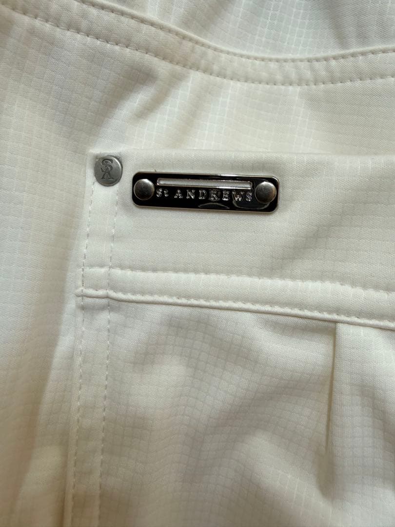 St ANDREWS ホワイト 軽量パンツ バックポケット付き