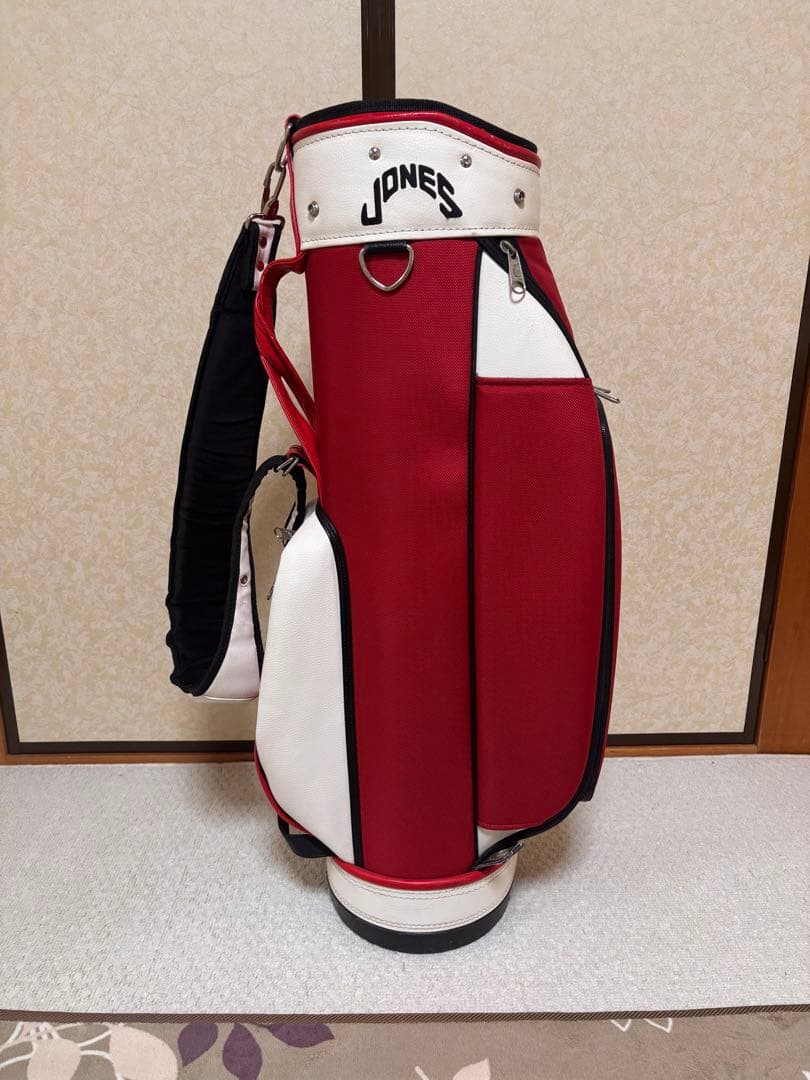 ナ*イ様 JONES キャディバッグ レッド/ホワイト