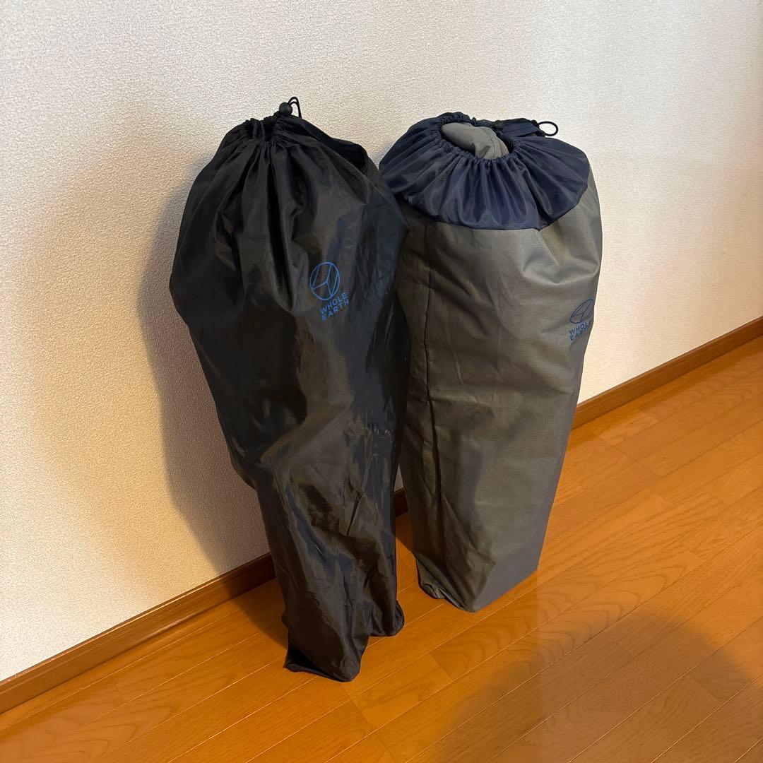 折りたたみアウトドアチェア グレー/ブラック　２個セット